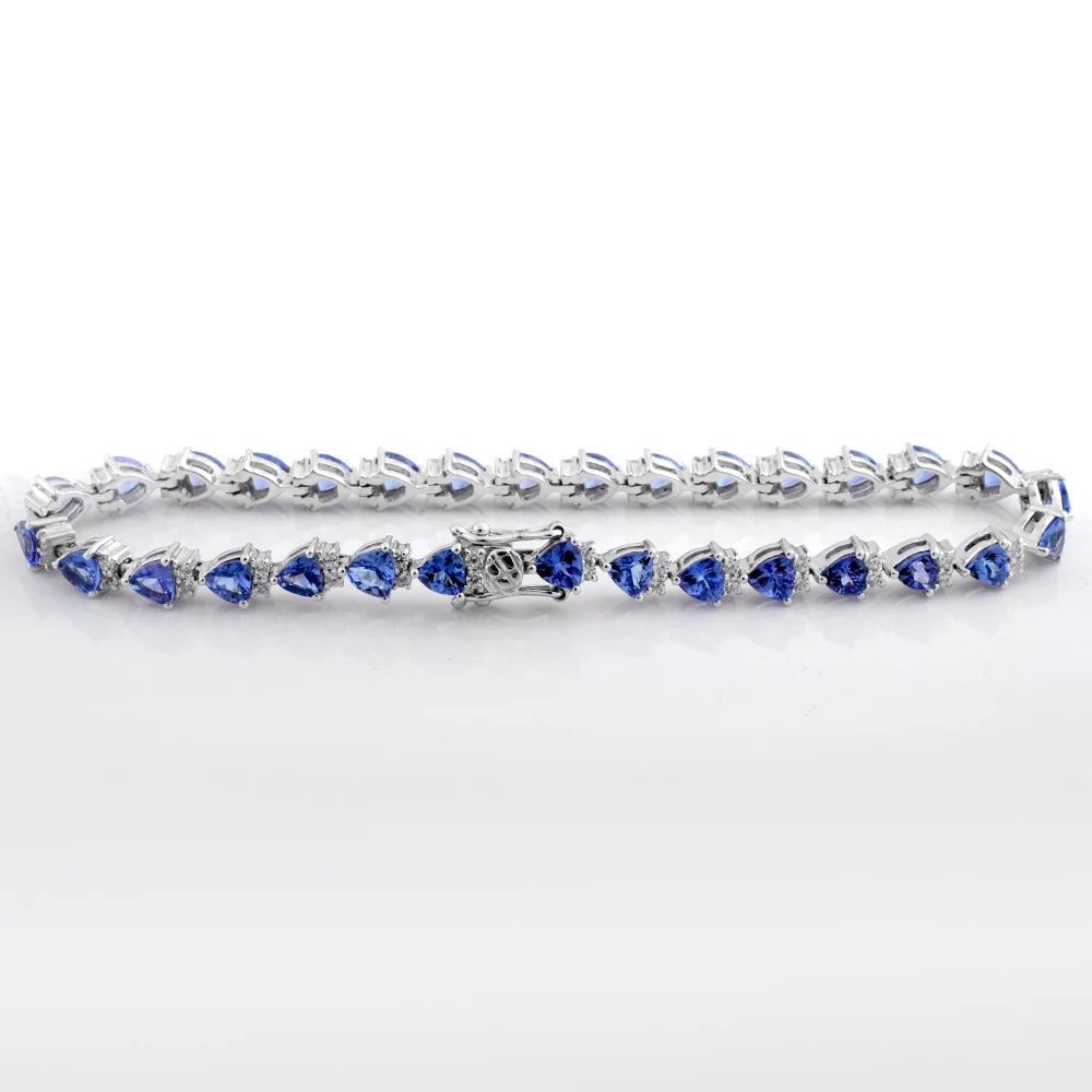 Bumper Sale Super Sale Fast Moving Factory Price Charming 925 Sterling Silver Genuine Tanzanite Bracelets for Party Ladies