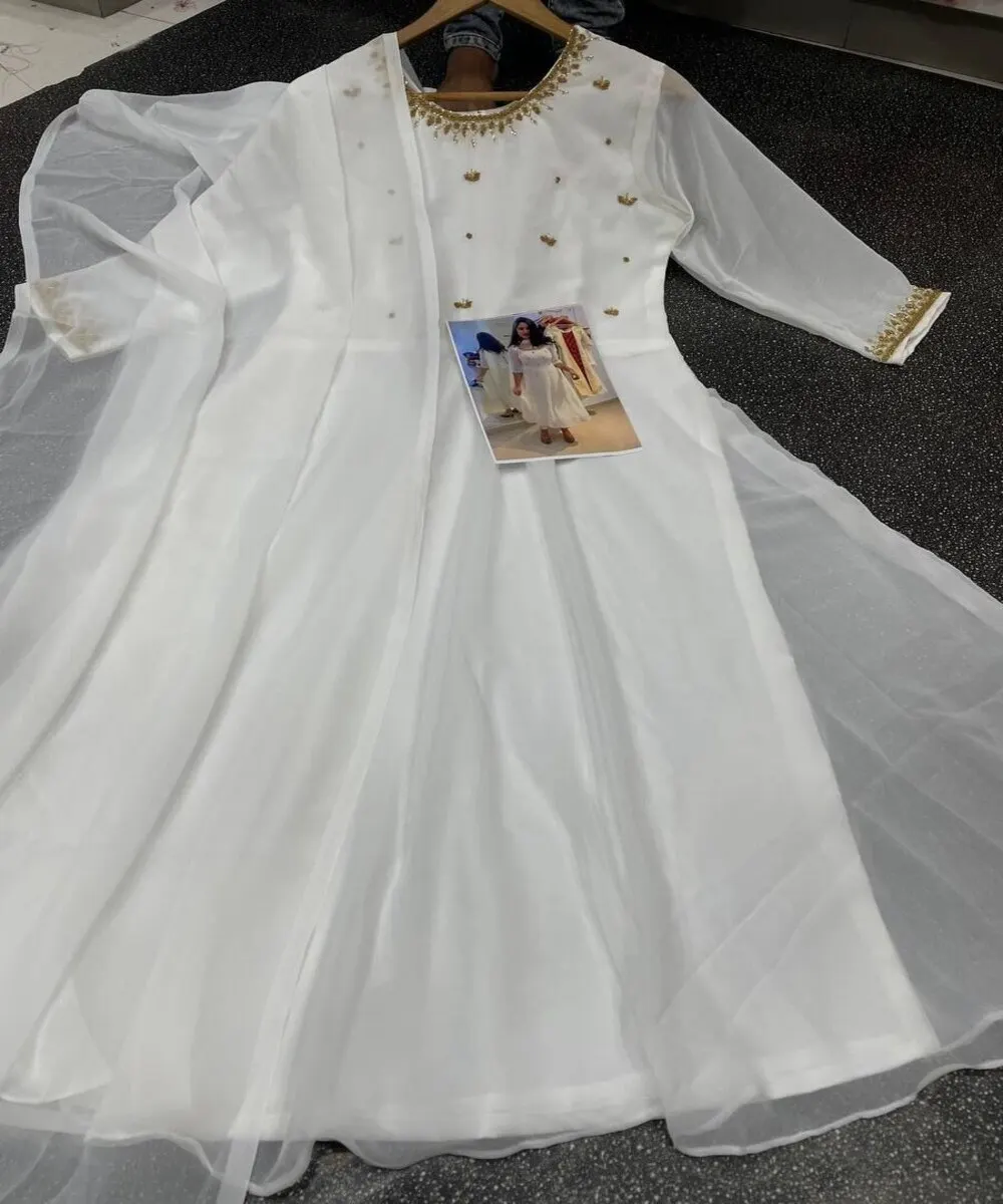 Work Hand Work Ruffle Tussle Sequence Work Dori Work Zari Diamond Work Pearl Work Printed Ruffle Manufacturing Wholesale