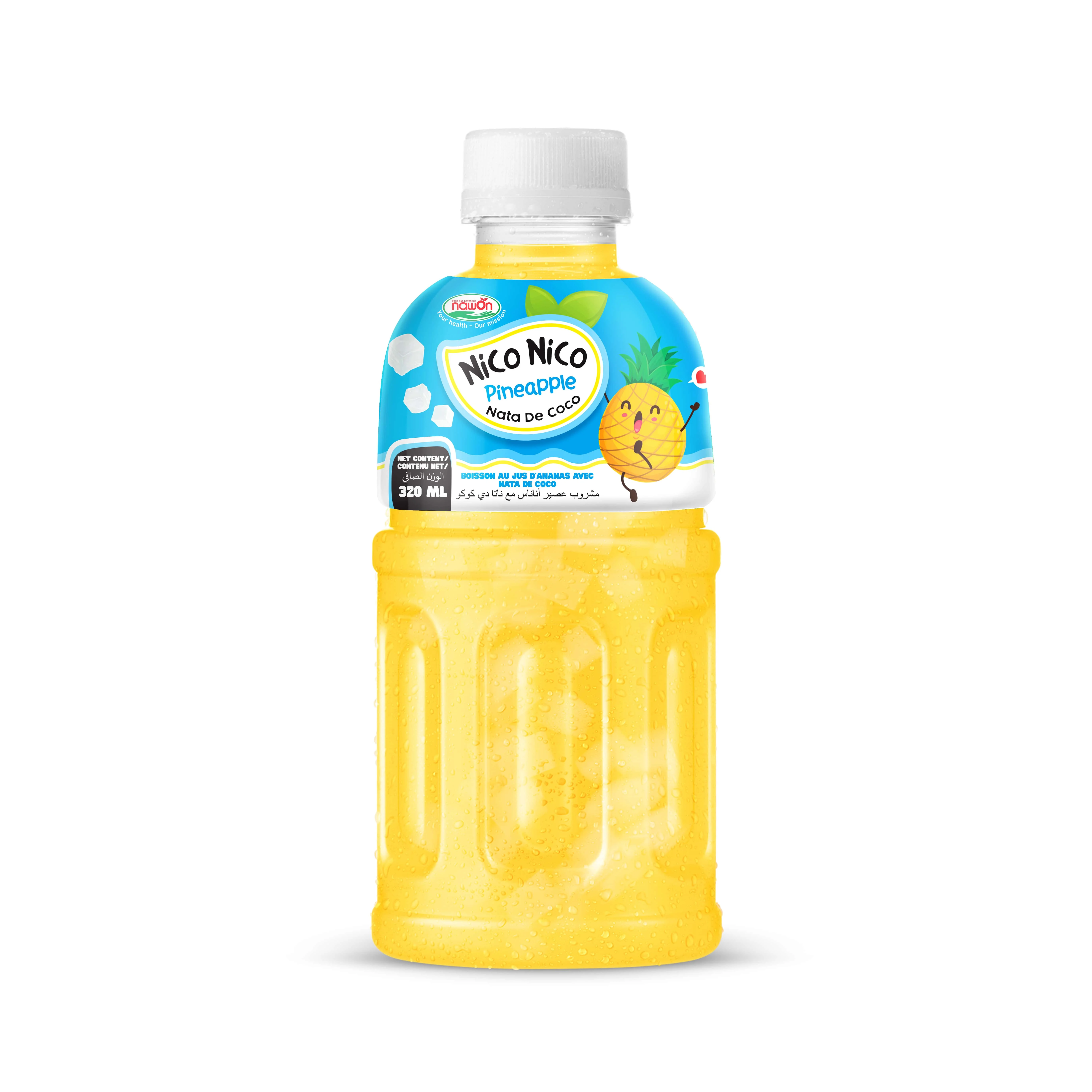 Лидер продаж, 325 мл, ананасовый напиток NAWON Nata de Coco, фруктовый сок с желе Nata de Coco OEM/ODM, производитель напитков