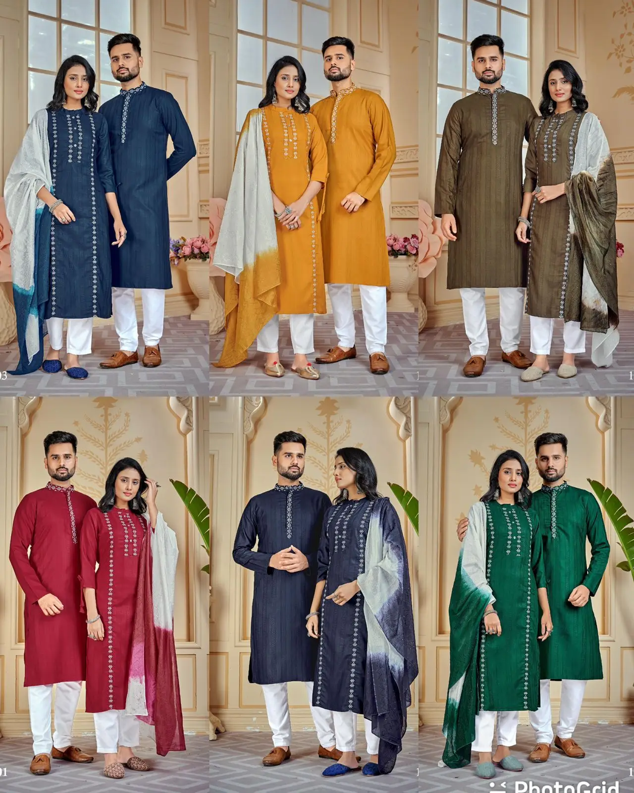 Indian & Pakistani Special Designer Couple Kurta Combo Of Kurta With Payjama & Kurti With Pant for Beautiful Lovely Couple