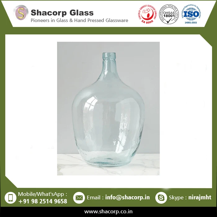 Home Decorative Designer Glass Demijohn Vase Available Best Quality And Affordable Price