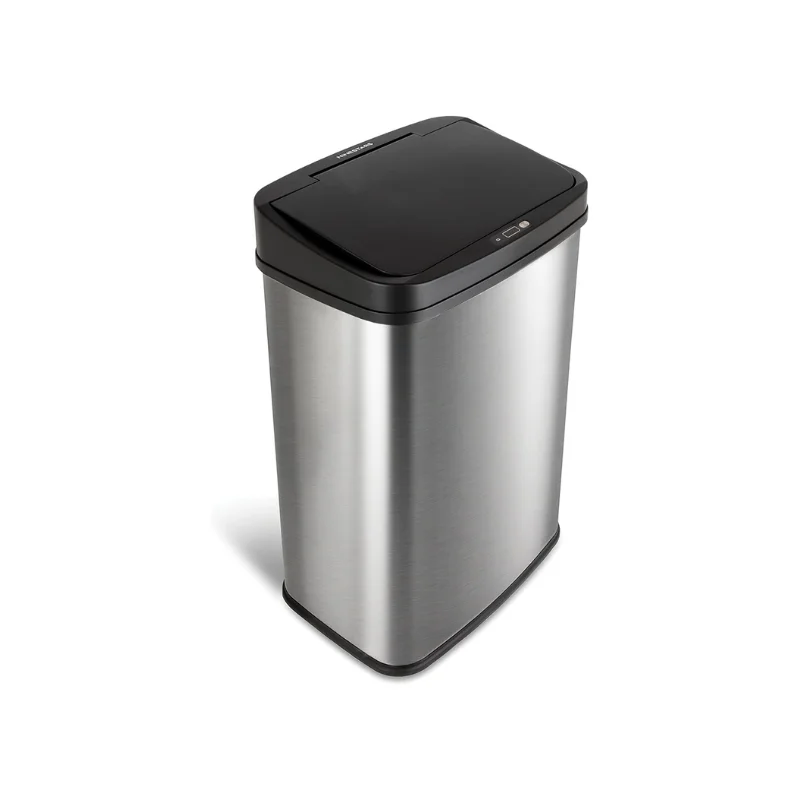 FACTORY PRICE DZT-50-28 Automatic Touchless Motion Sensor Rectangular Trash Can, 13 Gal, Black Trim