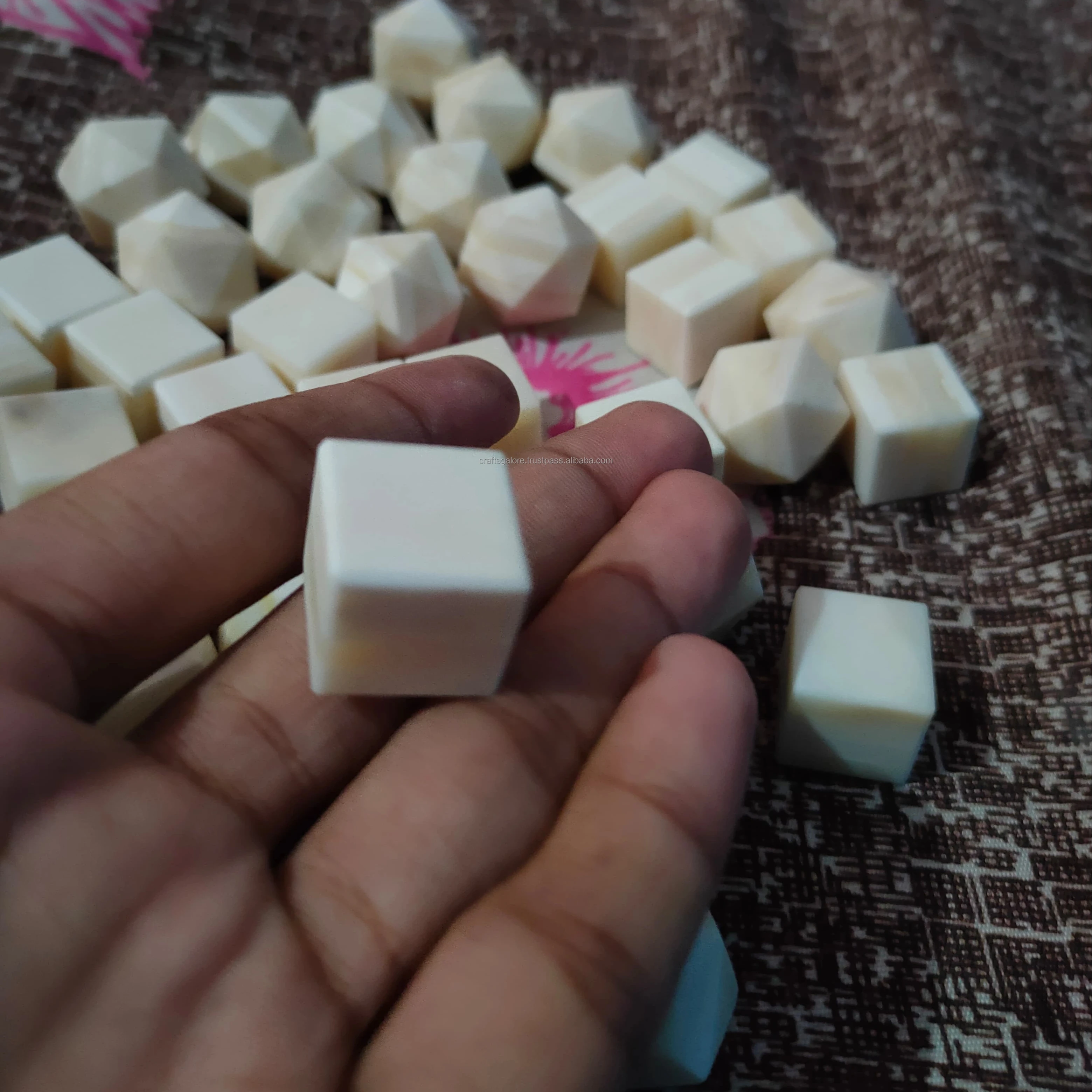 Timeless Contrast Horn & Bone Dice Duo for gaming polyhedral born dice from India wholesale horn dice in bulk
