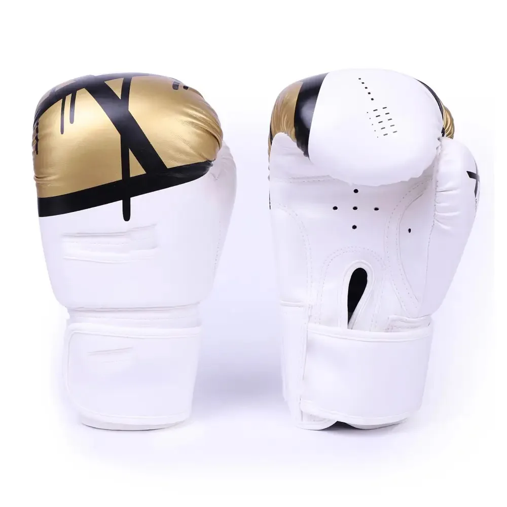 Boxing Gloves for Men and Women Kickboxing Training Sparring Punching  White Boxing Gloves  10 oz