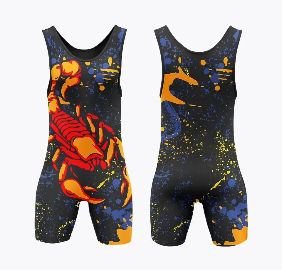 Design Your Own Custom Sublimation Wrestling Singlet Durable Wrestling Uniforms for Competition and Training Singlets