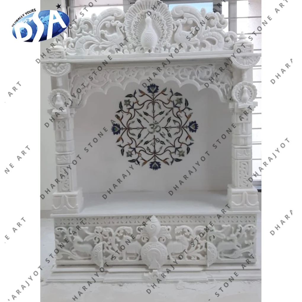 Home mandir made of Vietnam white marble in supre quality available in wholesale price manufactures from India