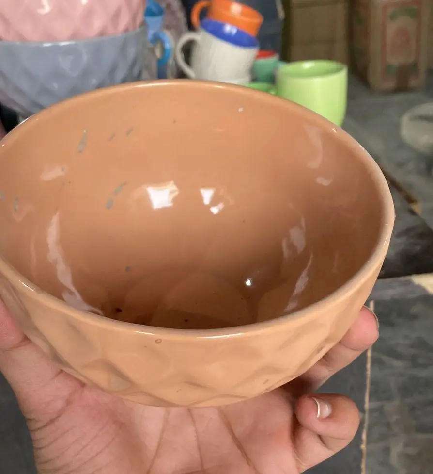 Best Quality Creative Design Small Stoneware Ceramic Bowl Light Weight Polished Print Dinnerware Parties Custom Directly India
