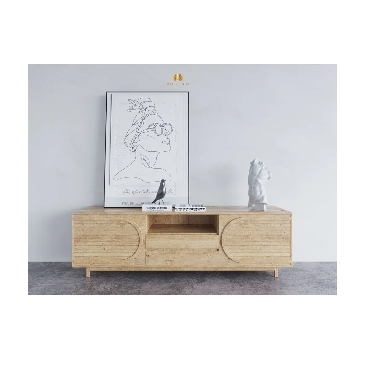 TV Cabinet Living Room Home Colorful Storage Furniture Factory Competitive Price Cabinet BKG Home Made in Vietnam