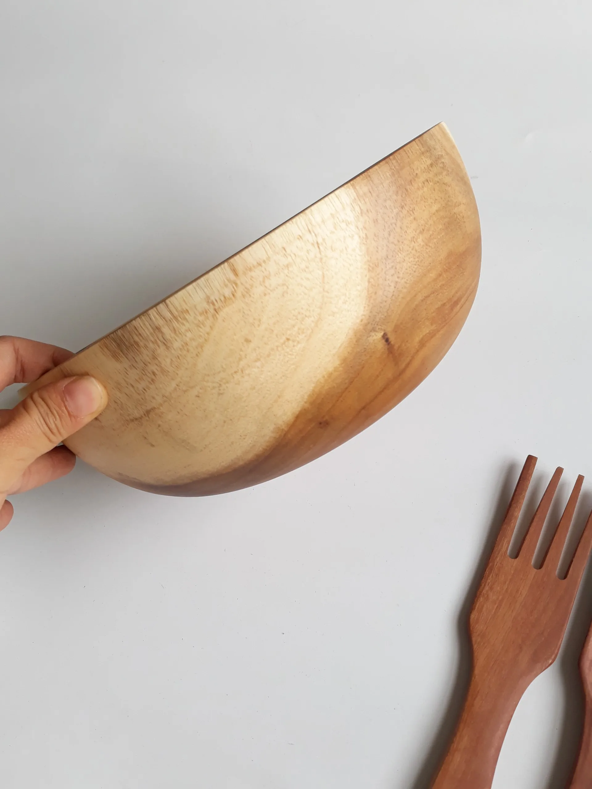 Eco Friendly Salad Bowl Durable Wooden Acacia Wood Customized Size Logo Wholesale High Quality Serving For Soup Food For Kitchen