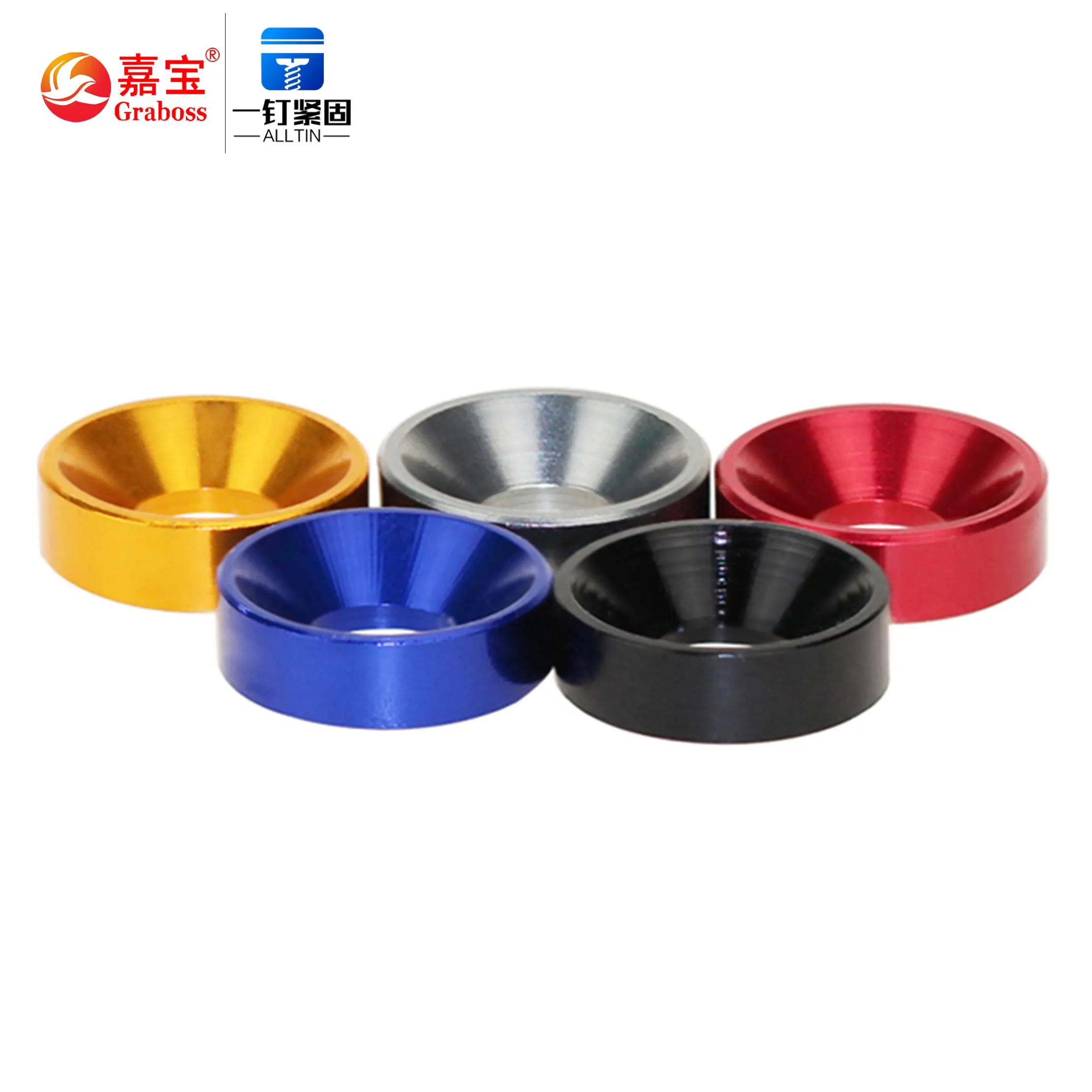 Aluminum alloy countersunk washer colorful decorative washer M3 M4 M5 M6 M8 abrasion resistant scratch drawing washer