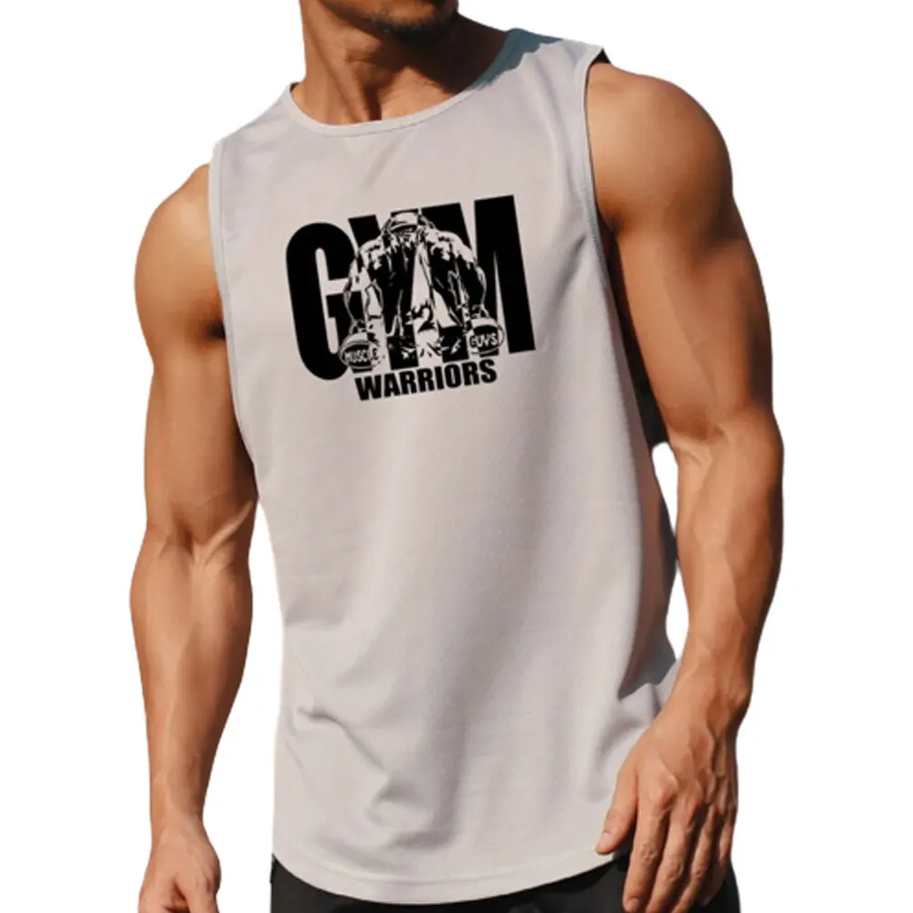 Bodybuilding Stringer Tank Top Men Mesh Gym Sleeveless T-shirt Men Fitness Vest Singlets Sportswear Workout Tanktop