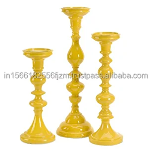 Custom table centerpiece ceramic Blue detailed 3D plant candle stand porcelain exquisite lifelike palm tree candlestick holder