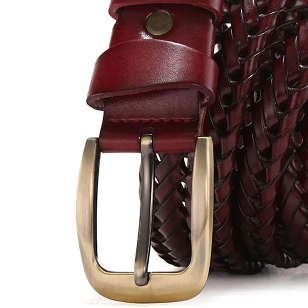 Men Belt Top Layer Leather Casual Belts Vintage Handmade Design Pin Buckle Genuine Leather Belts Male Waistband