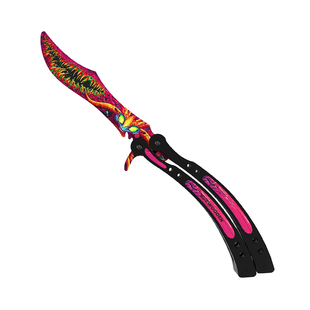 Best price CS GO toy butterfly knife wooden color hyper beast