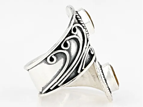 Fine Jewelry Citrine Gemstone Ring | 925 Sterling Silver Casual Rings for Ladies | Fashion Silver Rings for Girls Large Citrine