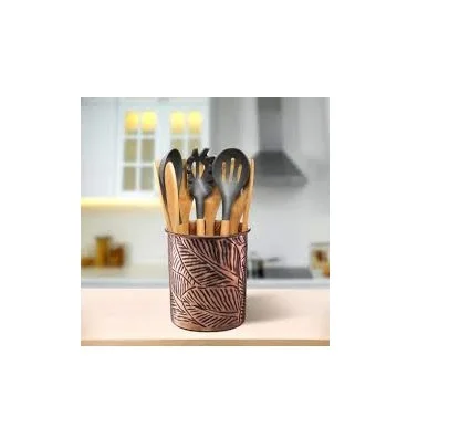 Hammered copper spoon holder natural copper color and best quality cooking copper spoon holder for home use (11000005278385)