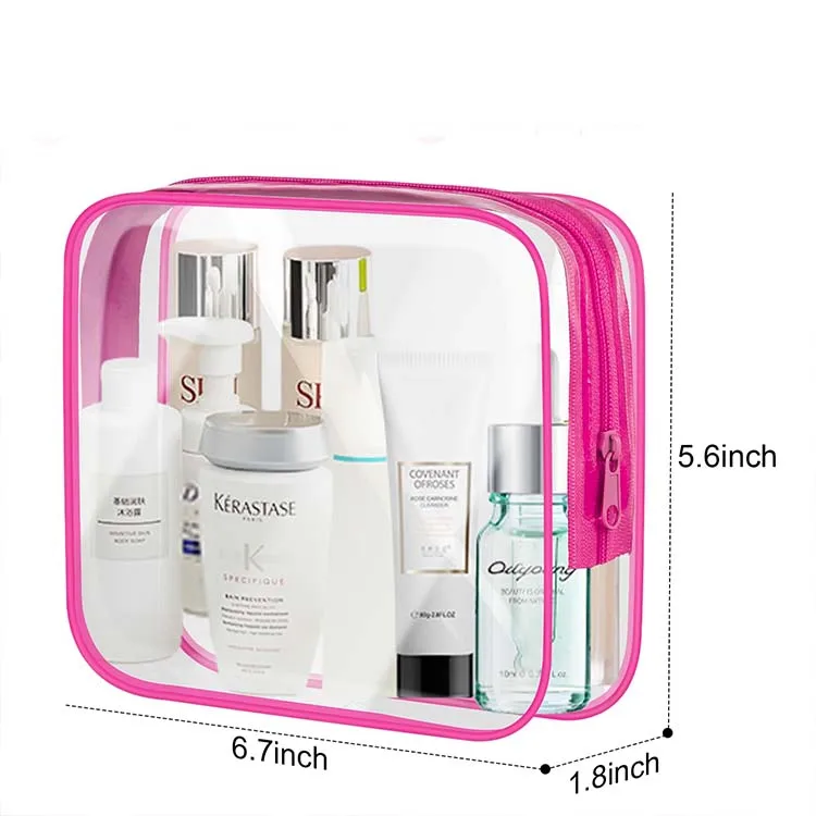New Travel PVC Cosmetic Bags Set Women Transparent Clear Zipper Makeup Bags Organizer Bath Wash Make Up Tote Handbags Case