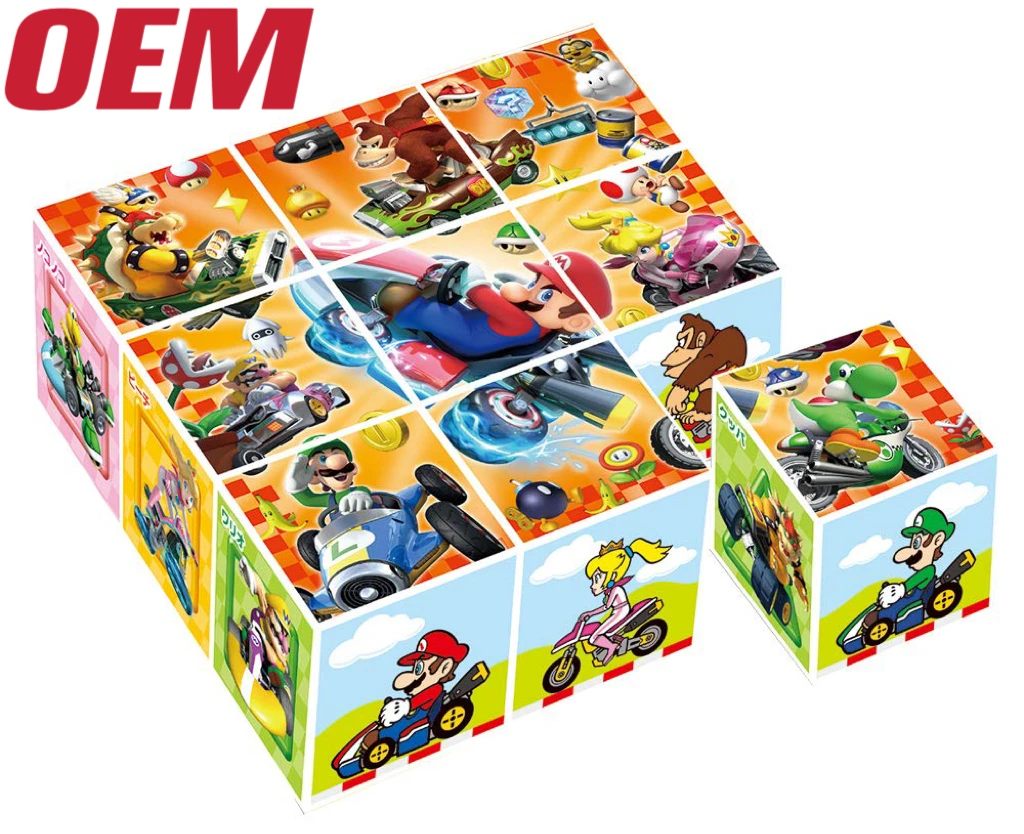 Customized 9 Pieces Game Cube Made Small Cartoon Cube GameToy Make Plastic Cube For Kids