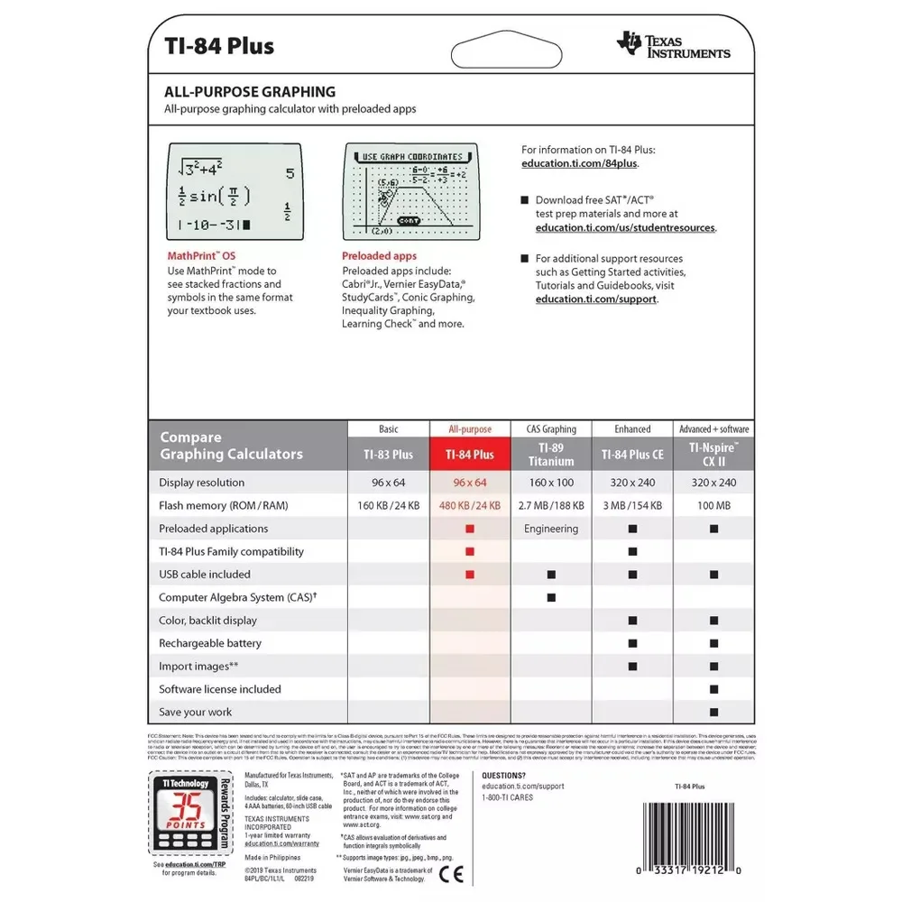 100% Genuine Bulk Stock Supplier of Texas Instruments Graphing Calculator TI-84 Plus from Reputed USA Origin Seller