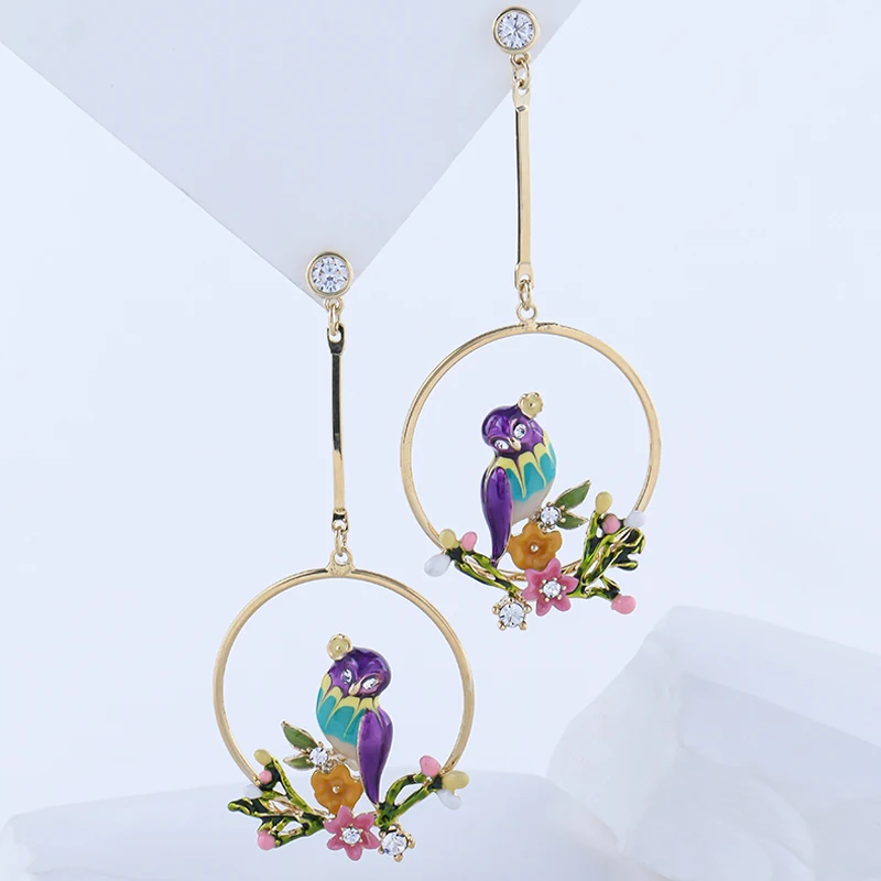 Enamel Earrings 925 Silver Enamel Hoop Earrings  Sterling Fashion Enamel Earring