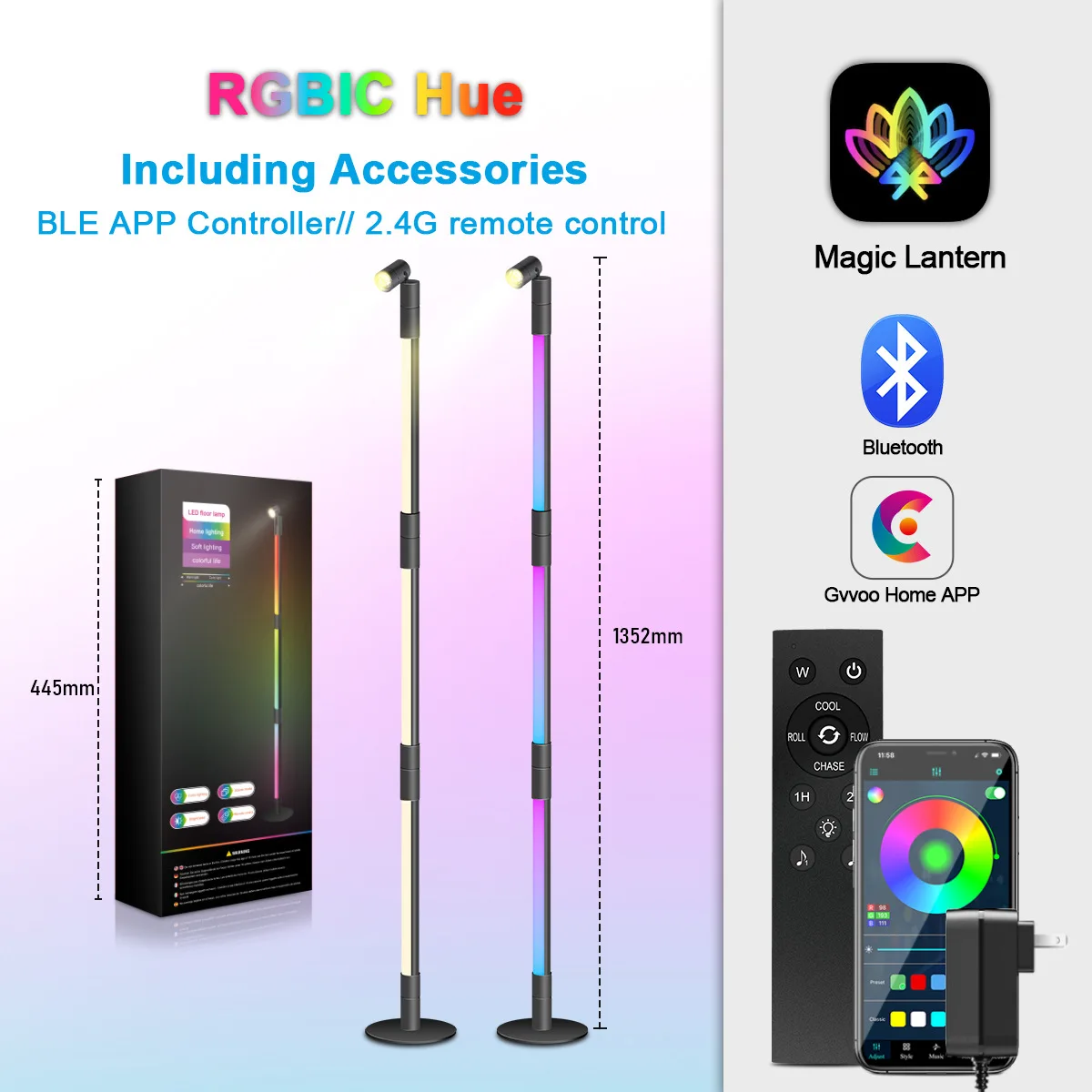 Прямая Продажа с завода домашний штатив rgb светодиодный Угловой напольный светильник dc12v 1a 12w стоячая атмосферная лампа