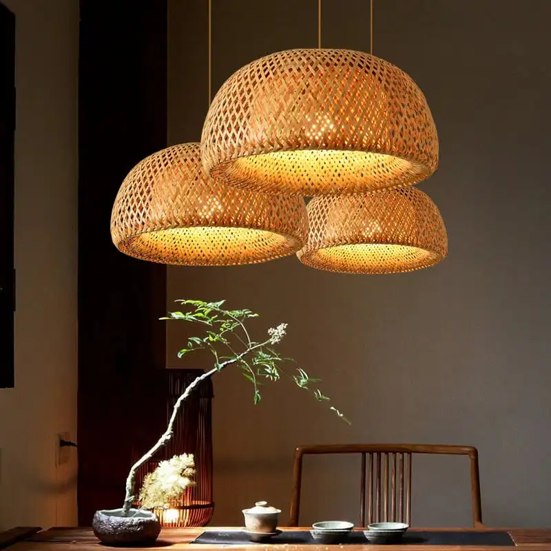Wholesale Rattan Hanging Lamps For Living Room Decoration Hanging From Bamboo And Rattan Ceilings From Vietnamese Manufacturers