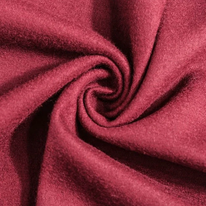 100% merino wool interlock brushed fabric