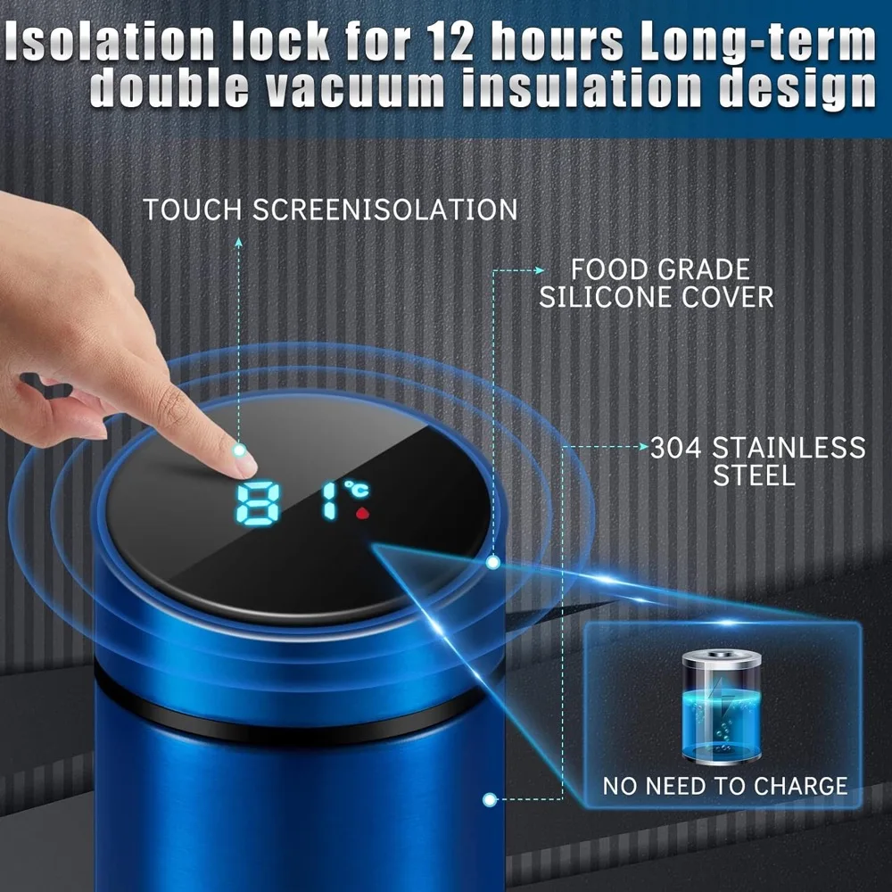 LED Termos Digitales Touch Screen Temperature Display Thermo Cup 304 Vacuum Flask Smart Water Bottle
