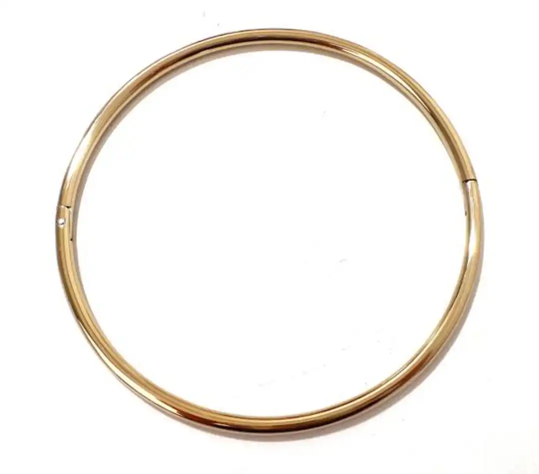 Petite Rolled Steel 6mm Eternity Gold Collars