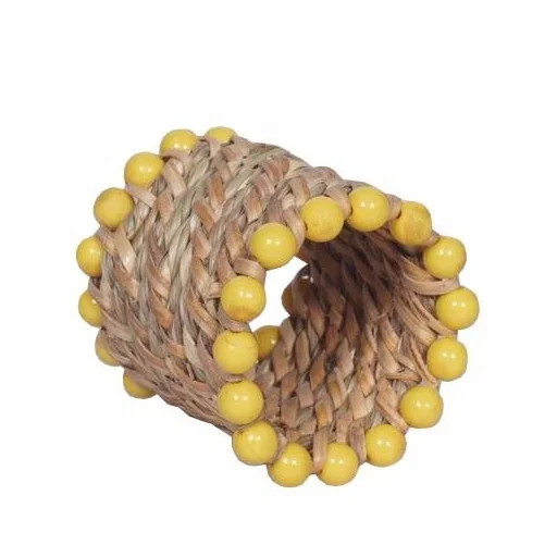LATEST COLLECTION RUSTIC JUTE COLOR BEADS NAPKIN RING BEST USE FOR HOUSE AND HOTEL PARTIES NAPKIN RING