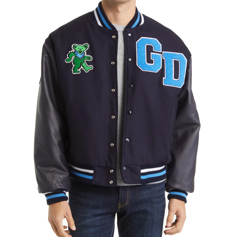 High quality Wool body & real cow leather sleeve custom design varsity Jacket Wholesale Design your own high quality jacket