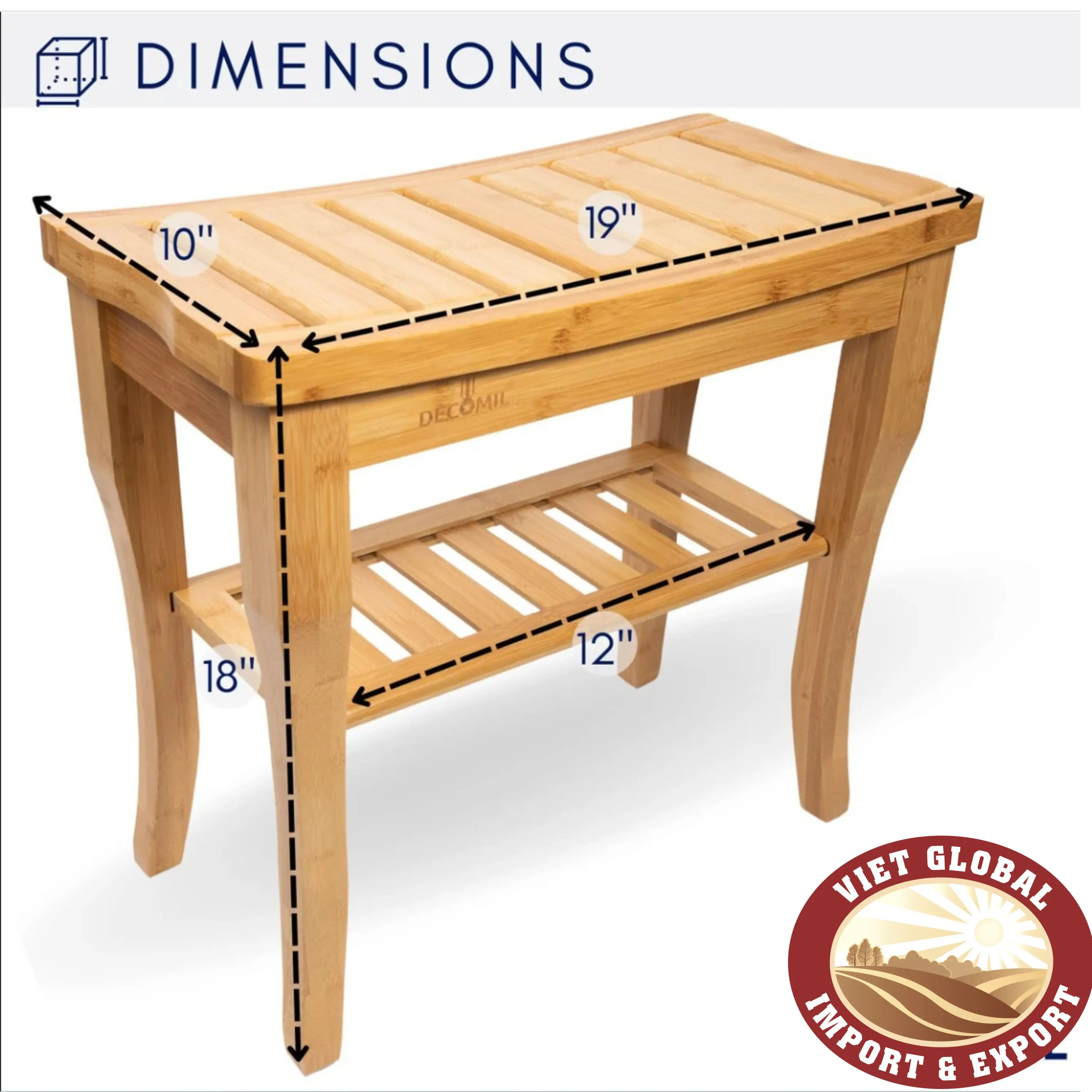 Teak bath room shower bench hand made with high quality water resistance from Viet Nam in Bulk