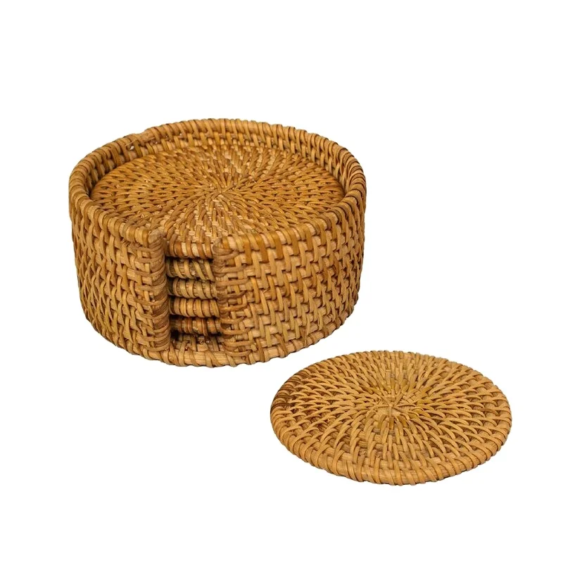 rattan coaster Round Placemat/ Woven Coasters Mats Made of Rattan For Table Dining Or Wedding Decoration Handicraft