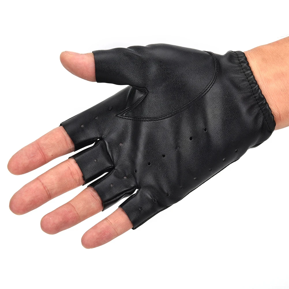 Leather Gloves from Pakistan Men Half Finger Fitness Sports Driving Anti-skid Strong Driving Motorcycle Leather Glove