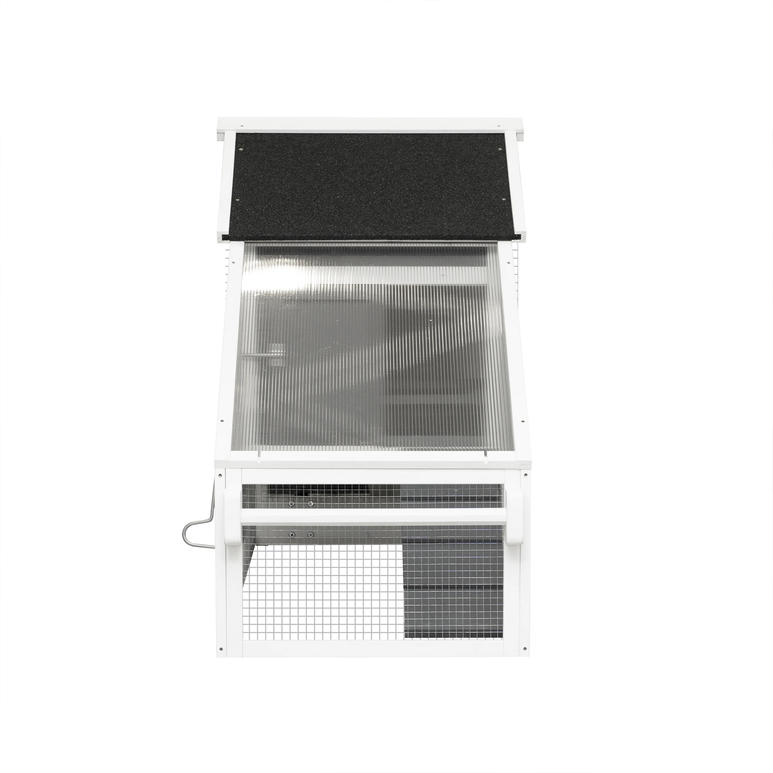 Large Chicken Run with Wheel Wooden Mobile Outdoor Hen House with Chicken Nest Box Chicken Tractor Poultry Cage Back Yard