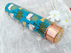 hot selling  copper water bottle cow  printed copper bottle for daily use special for gym running time
