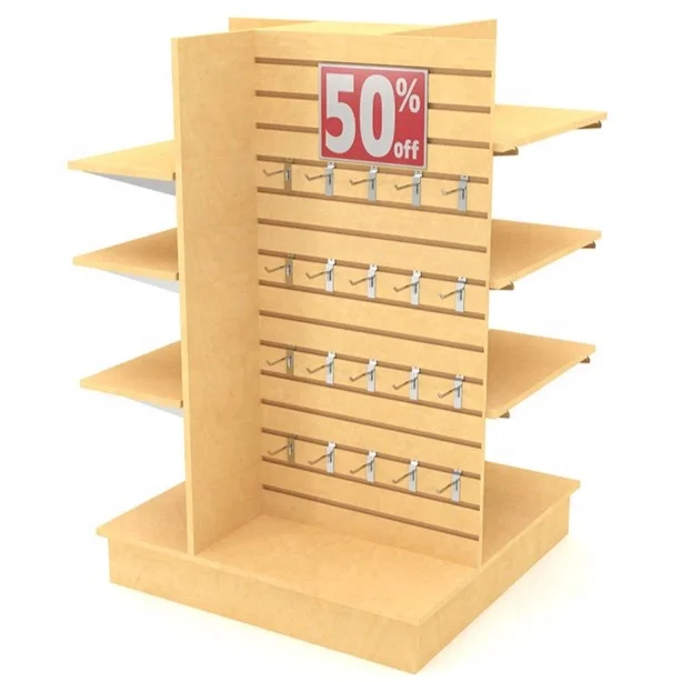 Rotating gondola Slatwall displays Shelves stand rack accessories display hooks rotating pegboard display stand