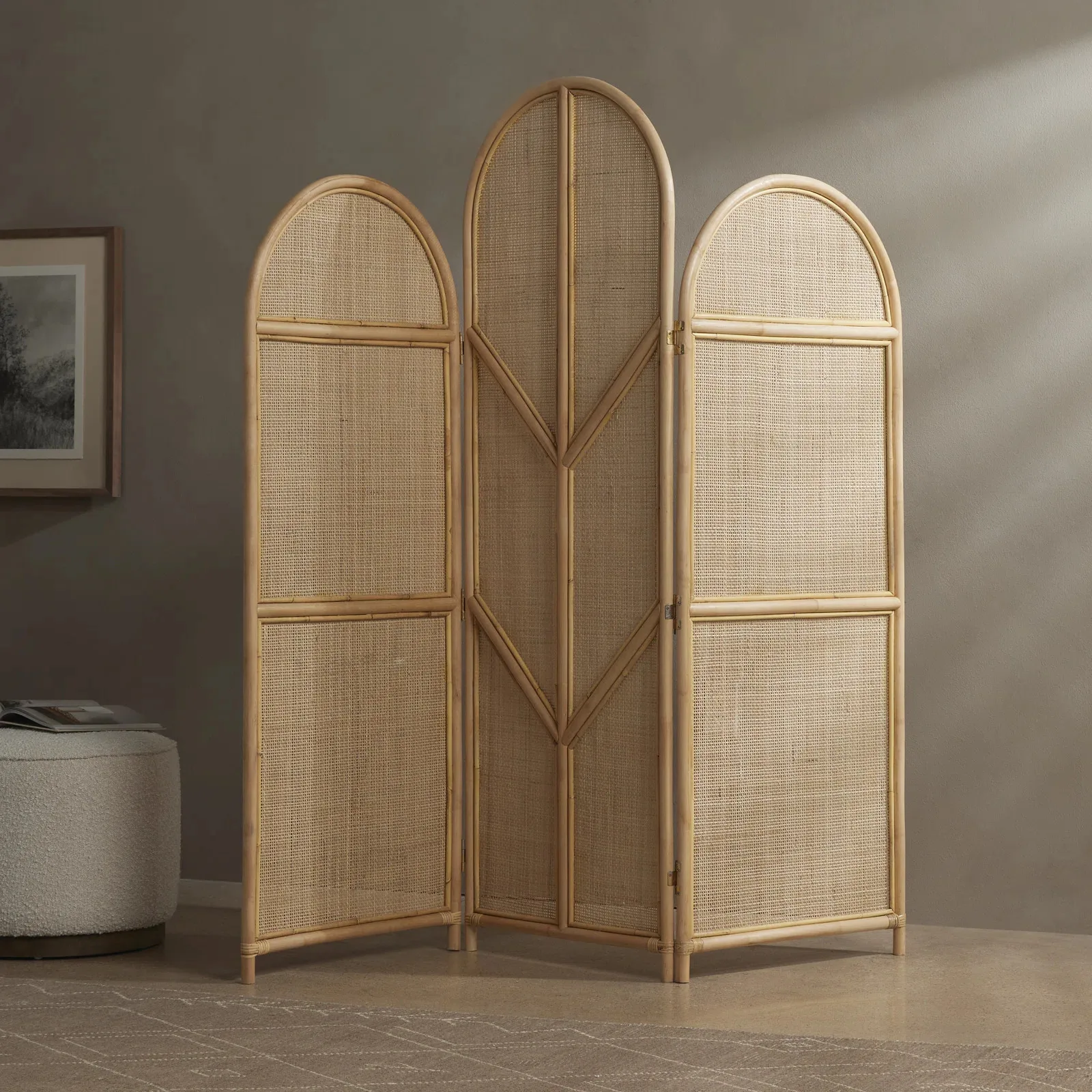 New arrival partition rattan room divider customized decorative wall divider movable firm structure room dividers