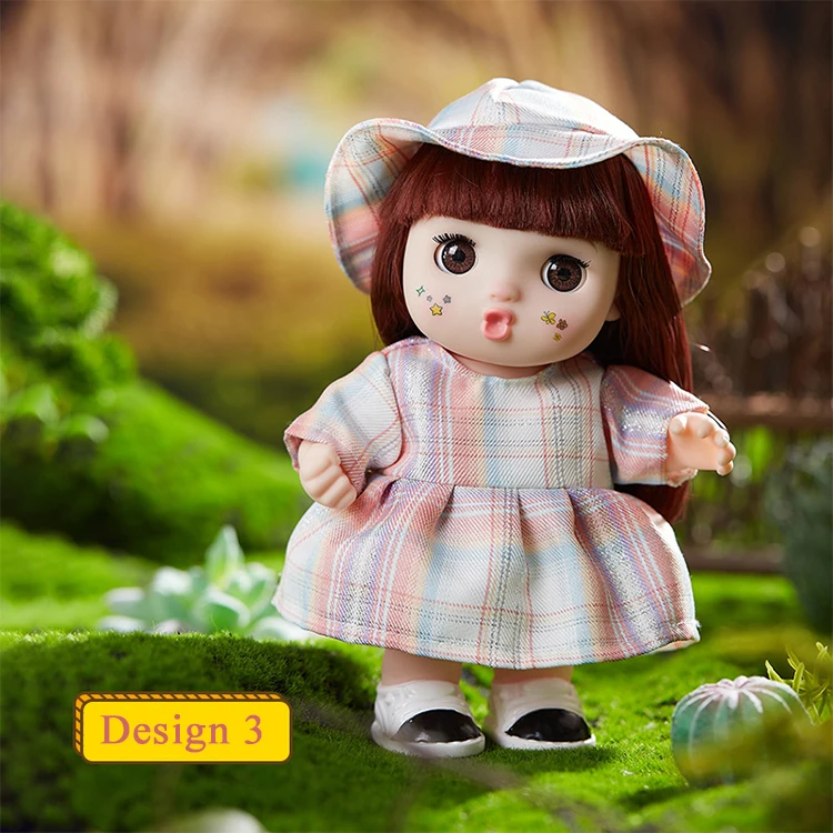 kawii diy fairy dolls with clothes dress Mini doll 30 cm movable joint kids toys for girls with 3D big eyes