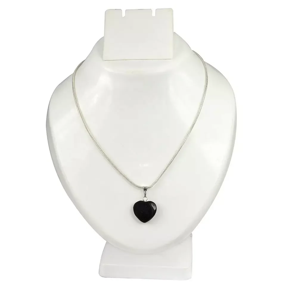 Black Tourmaline Heart Gemstone Pendant
