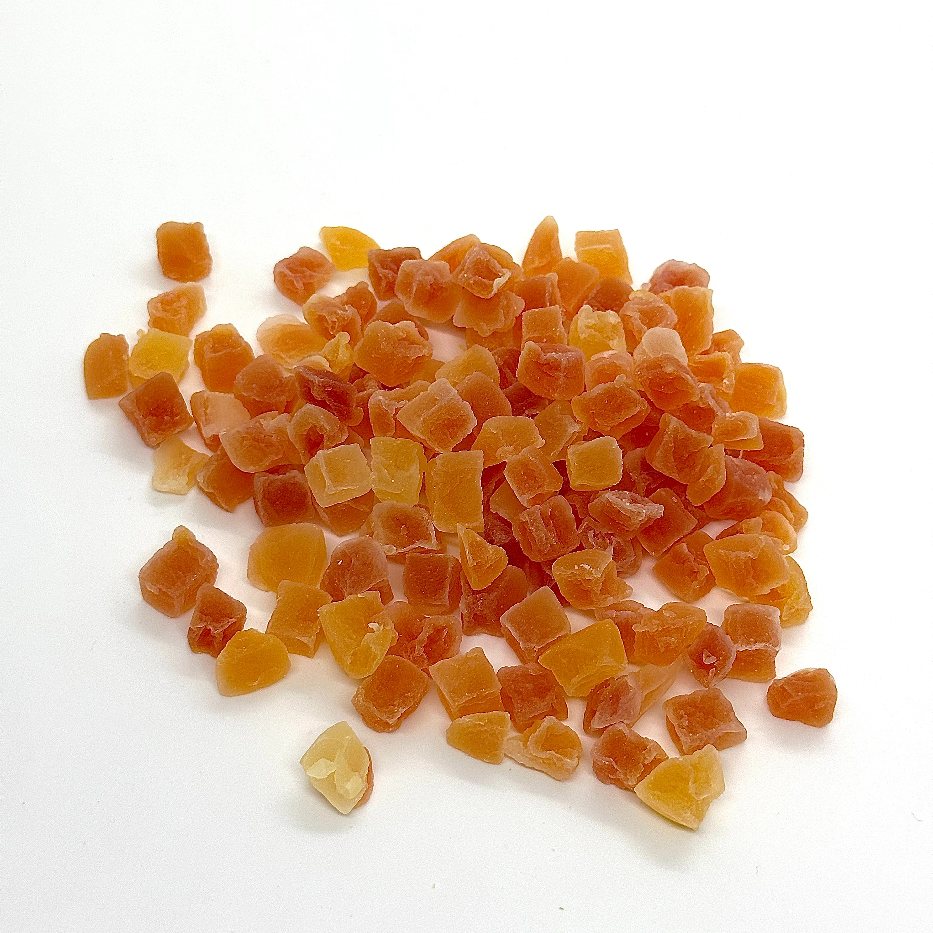 Papaya Dice dried fruits exported from Thailand manufacture by Siang Heng Factory