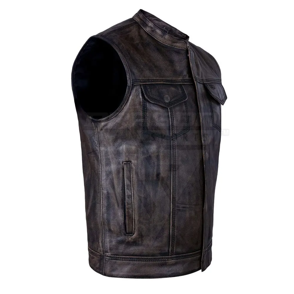 Lightweight Comfortable Leather Vest For Men Latest Design Leather Vest Top Sale Men Leather Vest