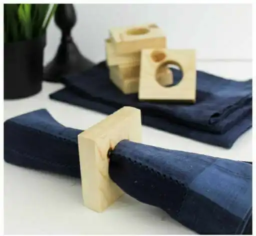 Wooden napkin ring holder for square shape and flower design napkin holder napkin ring for customized size