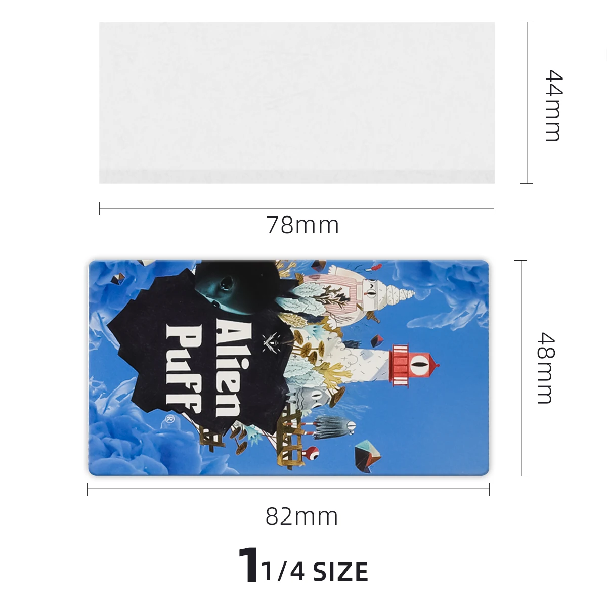 Alien Puff Smoking Rolling Paper 1 1/4 Size White Rice Paper with  Filter Tip Magnet Close  Wholesale Custom Logo Smoking Paper