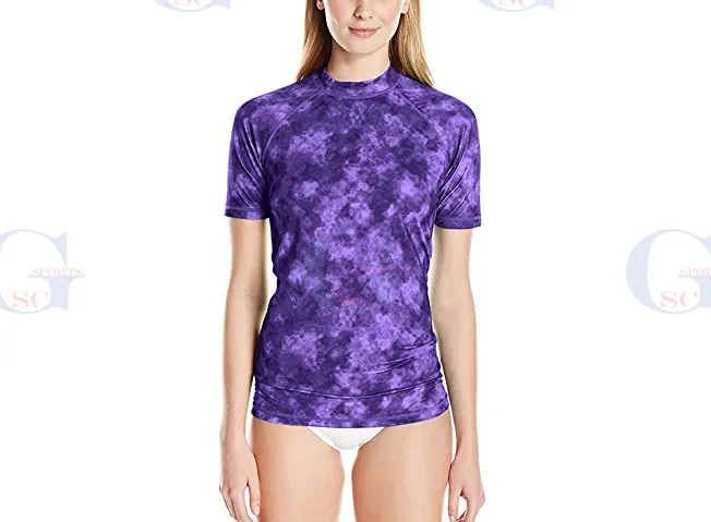 Women sublimation printed rash guard shirts high quality martial arts and casual wear protective base layer shirts on wholesale