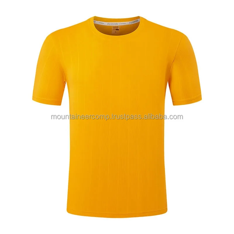 Stylish Top Quality Gym Golden Nylon Polyester Plain T-Shirts Custom Printing Running Sportswear Men Quick Dry T Shirt