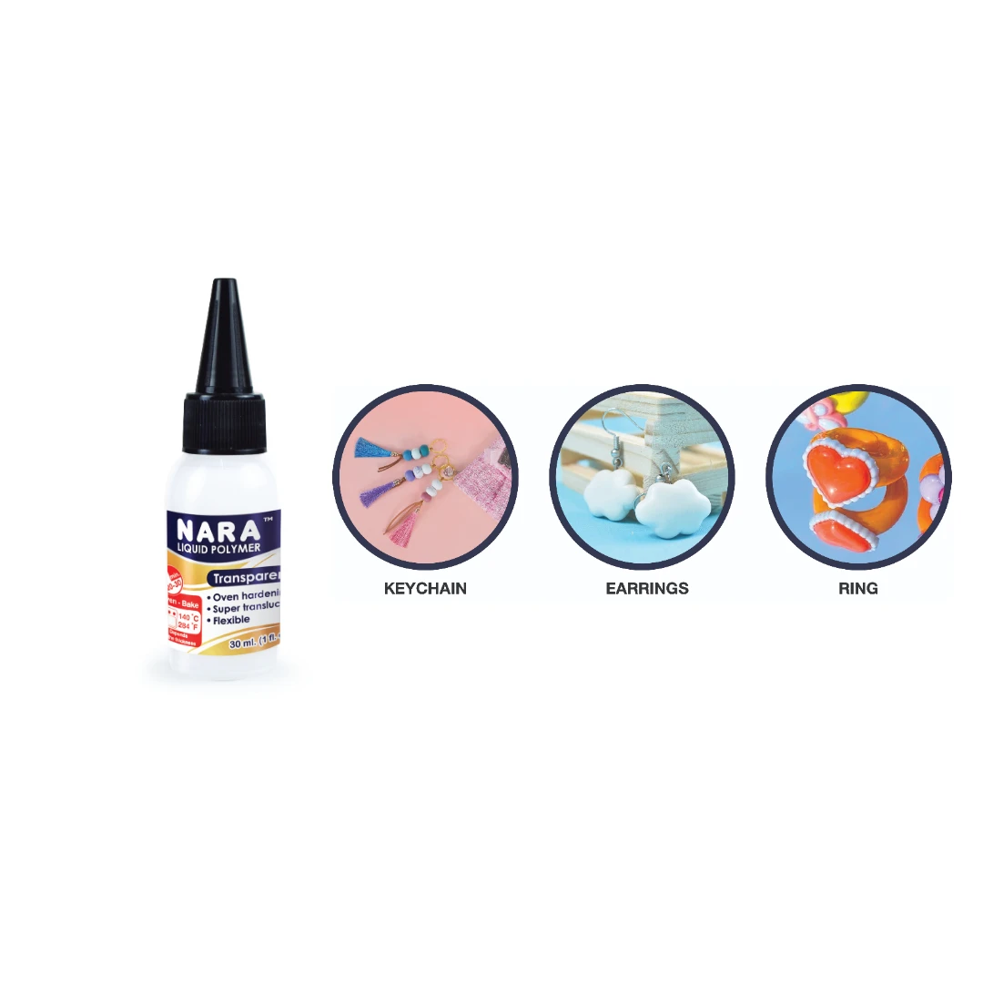 Liquid Polymer Clay 30ML. NARA Transparent Color Coating,Drawing And Bonding Polymer Clay Great For Jewelry Earring Making More!