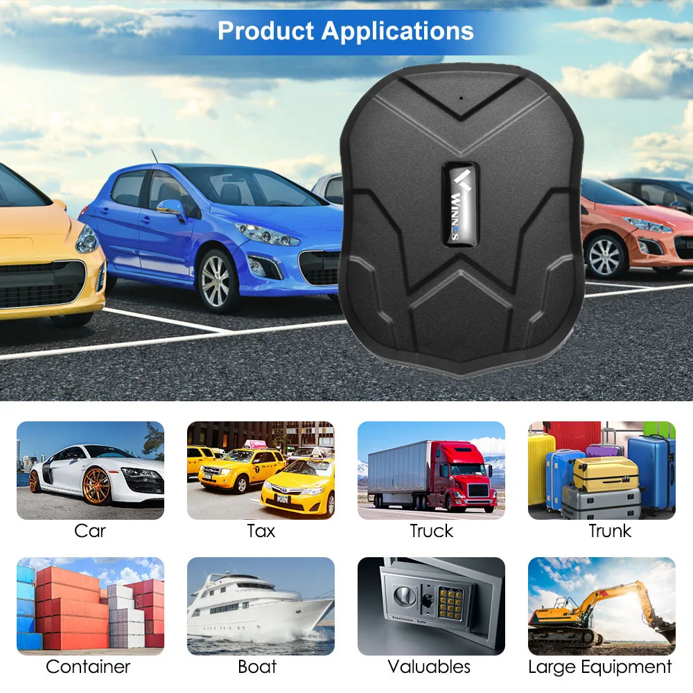 WINNES 4G GPS tracker Waterproof 10000mAh tracker Vehicle Car Boat Truck free APP Real Time Anti Theft Tracking Device TK905B