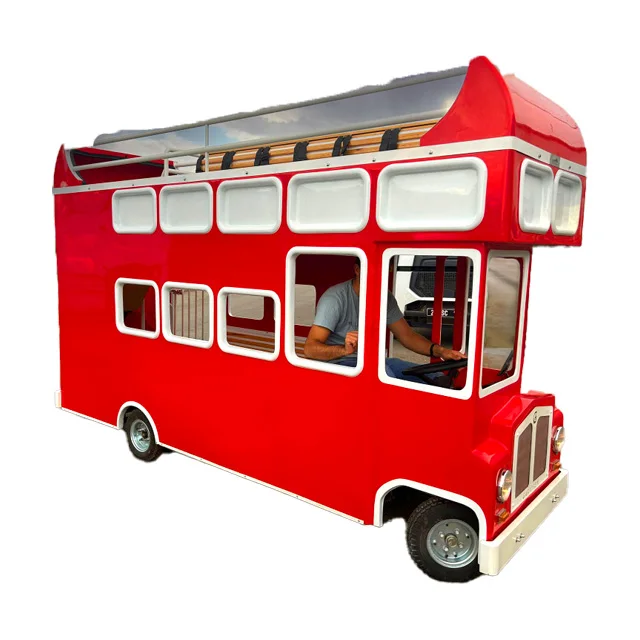 Electric London Bus Amusement Park Sightseeing Kids and Adults Bus Double Decker Bus Direct Factory Sale