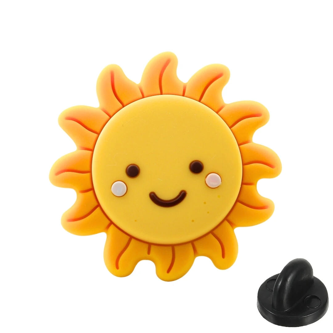 Cartoon Rubber PVC Lapel Pin With Safety Pin For Kid